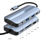 BYL-2105 8 in 1 USB-C / Type-C to USB Multifunctional Docking Station HUB Adapter, BYL-2105